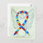 Puzzle Awareness Ribbon Angel Custom Art Briefkaar Briefkaart (Voorkant / Achterkant)