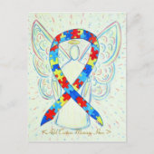 Puzzle Awareness Ribbon Angel Custom Art Briefkaar Briefkaart (Voorkant)