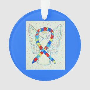 Puzzle Awareness Ribbon Angel Gepersonaliseerd sie Ornament