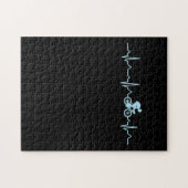 Puzzle awesome cyclist heartbeat mountain biking cycline (Horizontal)