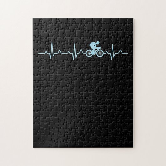 Puzzle awesome cyclist heartbeat mountain biking cycline (Vertical)