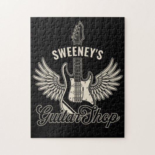 Puzzle AXE Electrique AJOUTER NOM Guitariste Guitare Bout (Vertical)