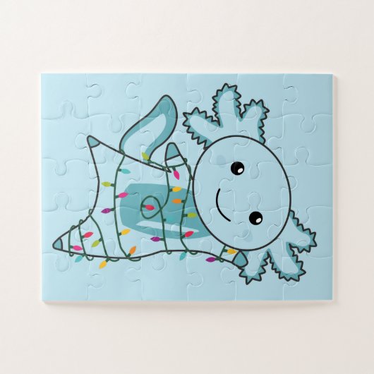 Puzzle Axolotl Joyeux Noël Animaux d'hiver Axolotls Ji (Horizontal)
