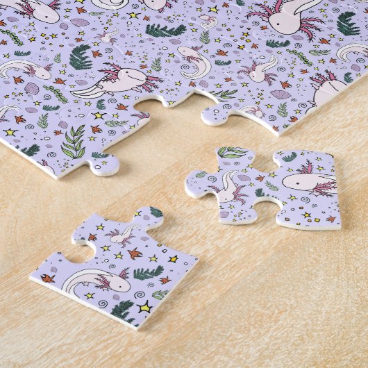 Puzzle Axolotls en violet (Côté)
