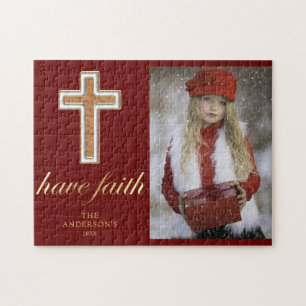 Puzzle Ayez la foi Croix religieuse Photo de Noël