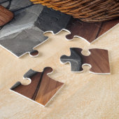 Puzzle Azawakh Sitting by Fireplace with Christmas Lights (Côté)
