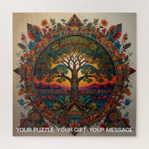 Puzzle Aztec Arbre de vie Mélange moyen Abstrait