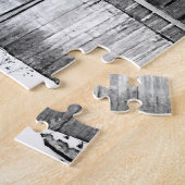 Puzzle B&W Old Barn Pays Superficie (Côté)
