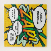 Puzzle Baby Birth Stats Comic Book Pop Art Keepsaké (Horizontal)