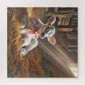 Puzzle Baby Calf Dans Le Stall De Grange Lumineux (Horizontal)