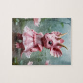 Puzzle Baby Dino en robe rose (Horizontal)