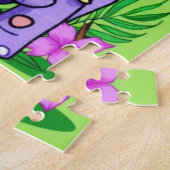 Puzzle Baby éléphant avec fleurs tropicales (Côté)