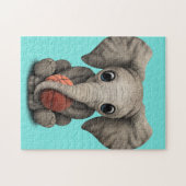 Puzzle Baby Elephant Jouer Avec Le Basket-Ball (Horizontal)