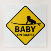 Puzzle Baby on Board funny baby design with surf board (Vertical)