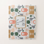 Puzzle Baby shower de révélation de genre Garçon (Vertical)