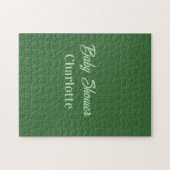 Puzzle Baby shower vert forêt pastel nom simpleminimal (Horizontal)