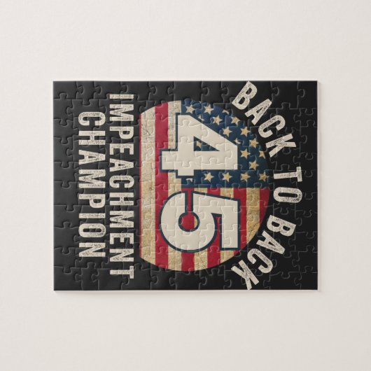 Puzzle Back to Back Impeachment Champ American Flag Vinta (Horizontal)