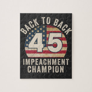 Puzzle Back to Back Impeachment Champ American Flag Vinta