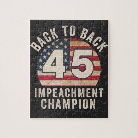 Puzzle Back to Back Impeachment Champ American Flag Vinta (Vertical)