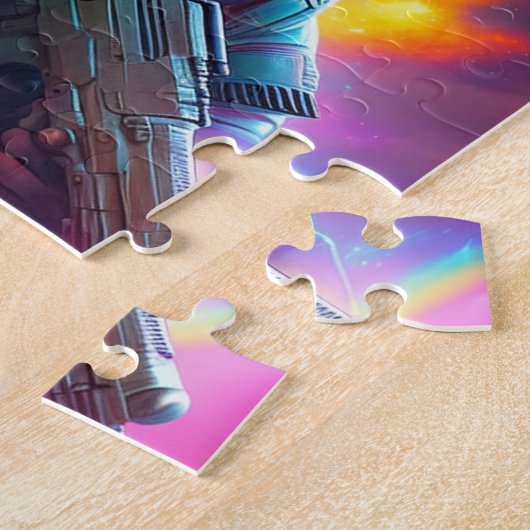 Puzzle Bad Chat Avec Arme, Futuriste Astronaut Sci-Fi Cha (Côté)