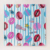Puzzle Badges de patchs de dessin animé : pop art. (Horizontal)