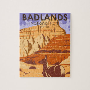Puzzle Badlands National Park South Dakota Vintage