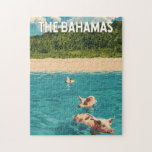 Puzzle Bahamas Illustration Voyage Art Vintage<br><div class="desc">conception d'oeuvres vectorielles aux Bahamas. Les Bahamas,  paradis magnifique des Caraïbes,  sont réputées pour ses eaux cristallines,  ses plages de sable blanc et sa culture insulaire animée.</div>