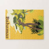 Puzzle Bahamas vintage vieux imprimé voyage. (Horizontal)