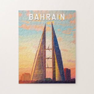 Puzzle Bahreïn Illustration Voyage Art Vintage