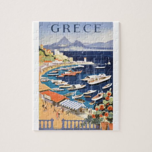 Puzzle Baie 1955 de la Grèce Athènes d'affiche de voyage (Vertical)