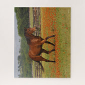 Puzzle Baie Thoroughbred Horse Walking Flowers (Vertical)