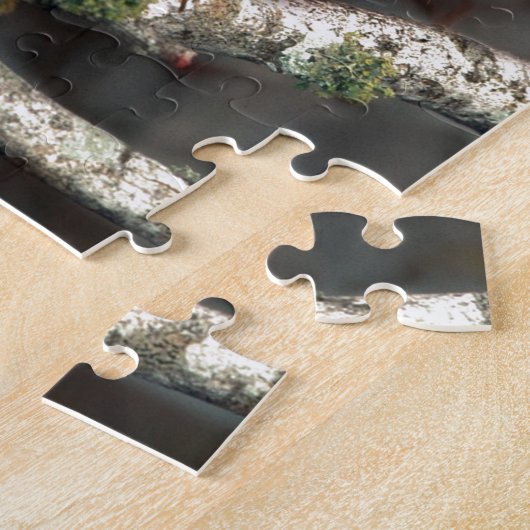 Puzzle Baies blanches Primitive Noël Cardinal Rouge (Côté)
