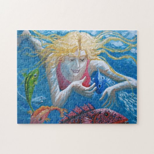 Puzzle Baignade avec poissons tropicaux (Horizontal)