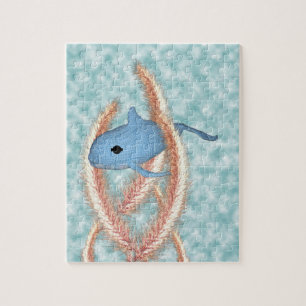 Puzzle - Baignade de baleine à travers l'herbe