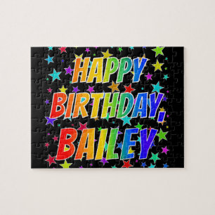 Puzzle "BAILEY" Prénom, Amusant "HEUREUX ANNIVERSAIRE"