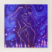 Puzzle Baiser lesbienne passionnée (Vertical)