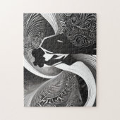 Puzzle Baiser sophistiqué : Histoire d'amour noire et bla (Vertical)