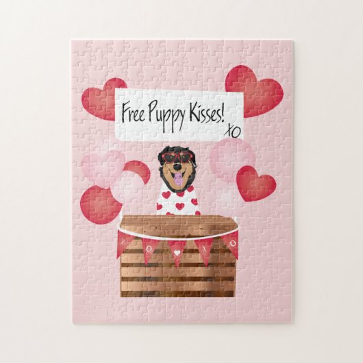 Puzzle Baisers de chiot gratuit Valentine Chien (Vertical)