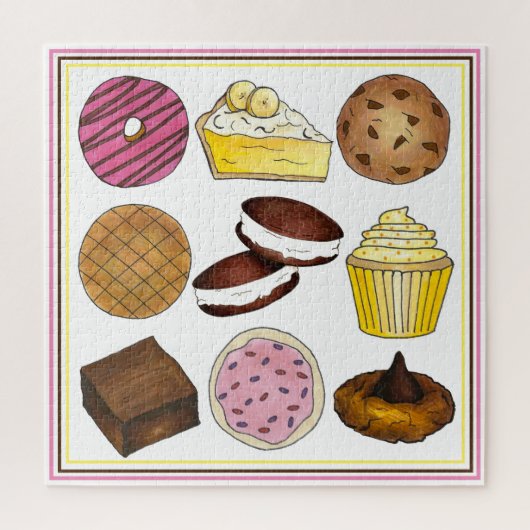 Puzzle Bake Sale Classics Donut Pie Cupcake Cookies (Vertical)