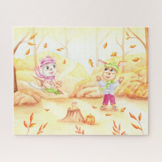 Puzzle Balade en automne dans la forêt (Horizontal)