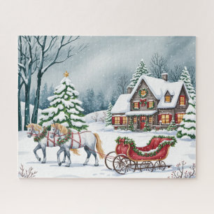 Puzzle Balade hivernale en traîneau