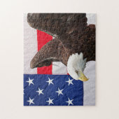 Puzzle Bald Eagle avec le drapeau américain (Vertical)