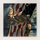 Puzzle Bald Eagle Drapeau américain Country Road (Horizontal)