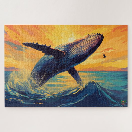Puzzle 🐙 baleine du coucher du soleil (Horizontal)