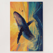 Puzzle 🐙 baleine du coucher du soleil (Vertical)