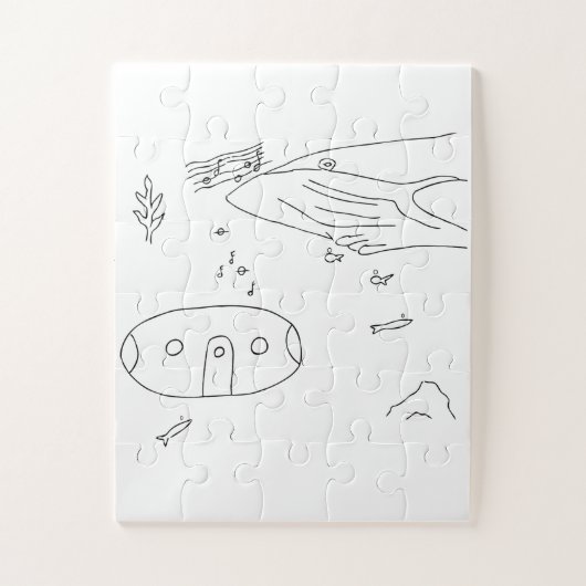 Puzzle Baleine et Rouge Runner chantent (Vertical)
