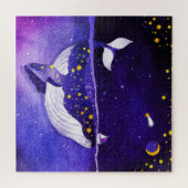 Puzzle Baleine magique : Nuit Océanique Noire (Horizontal)