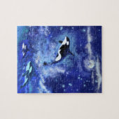 Puzzle Baleines tueuses nager sur la Pleine lune Jigsaw P (Horizontal)