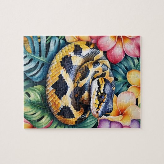 Puzzle Ball Python Snake Family Pet Portrait (Horizontal)