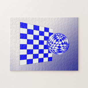 Puzzle - Balle 3D sur damier
